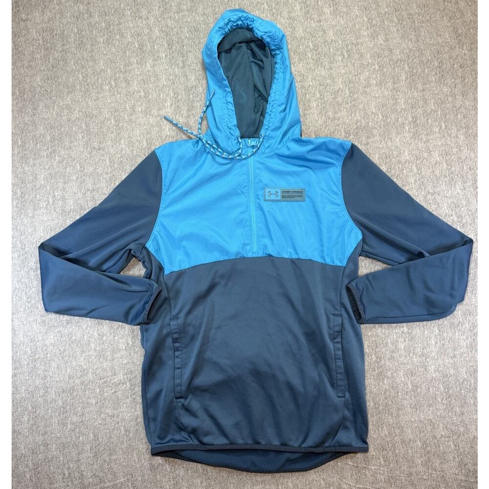 Under Armour Men’s Fleece Storm 1/4 Zip Hoodie-Small/Blue/Water Resistant/Fleece